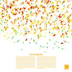 Obraz premium Vector background with confetti. Sample for your festive design.
