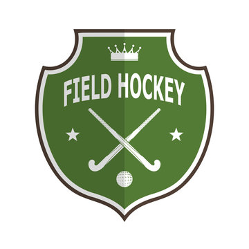 Green logo badge for the team field hockey on a white background