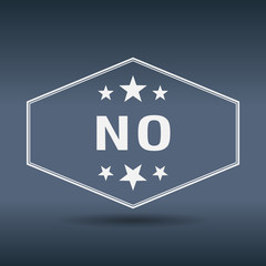 no hexagonal white vintage retro style label