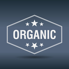 organic hexagonal white vintage retro style label