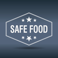 safe food hexagonal white vintage retro style label