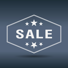 sale hexagonal white vintage retro style label