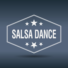 salsa dance hexagonal white vintage retro style label