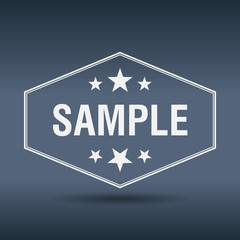 sample hexagonal white vintage retro style label