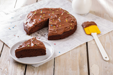 chocolate cake with coffee butter cream