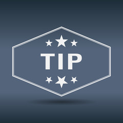 tip hexagonal white vintage retro style label
