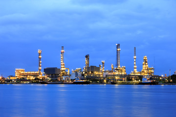 Oil refinery at twilight
