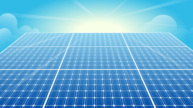Solar Panels, Solar Power, Sun, Blue Sky