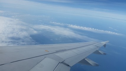 Fototapeta na wymiar Clouds seen from am airplane