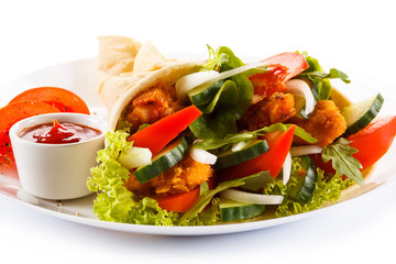 Kebab - grilled meat and vegetables 