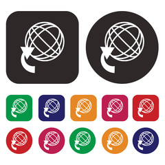 Globe earth vector icon