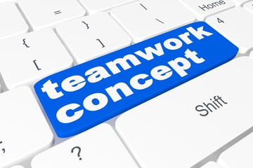 Button "teamwork concept" on keyboard