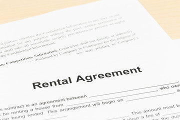 Rental agreement; document is mock-up