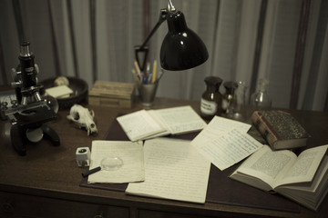 Retro office, vintage.
