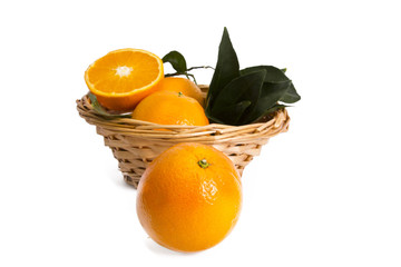 basket of oranges isolated