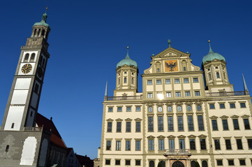 Fototapeta na wymiar Augsburg City Hall Square