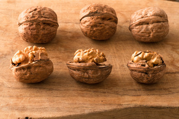 walnuts on a cutting board