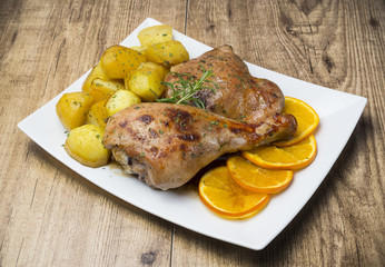 Pavo a la naranja