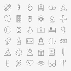 Line Medical Icons Big Set