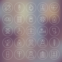 Medical Circle Health Care Icons Set