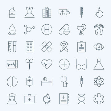 Line Healthcare and Medical Icons Set