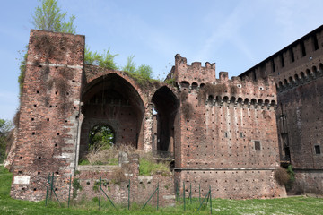 Porta Vercellina at Castello Sforzesco in Milan, Italy