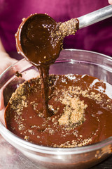 Ingredients for preparation of artisanal chocolate bar