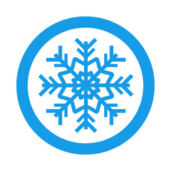 Icono redondo simbolo frio azul