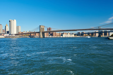 Lower Manhattan skyline view from Brooklyn