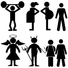 Human Sapes Pictogram Set Illustration Vector.