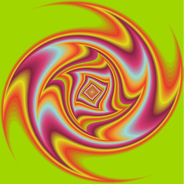 Coloured Optical Illusion Vector Illustration. 