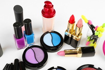 Different cosmetics close up