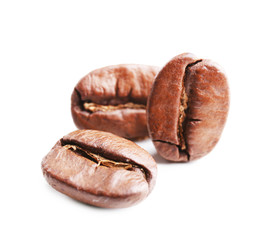 Coffee beans isolated on white