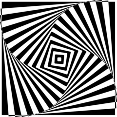 Black and White Optical Illusion Vector Illustration.