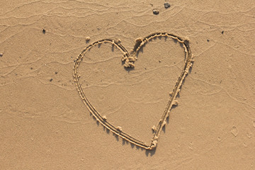 Heart on the sand beach