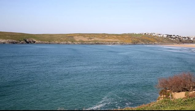 Crantock coast North Cornwall England UK near Newquay PAN

