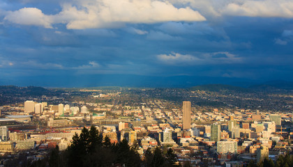 Sunset View of Portland Oregon