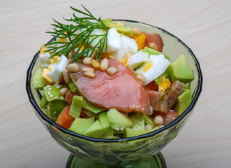 Salmon and avocado salad