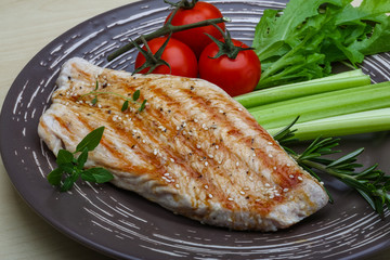 Grilled turkey steak