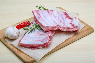 Raw pork ribs