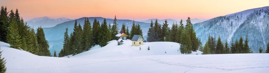Lonely church in the wild mountains. © panaramka