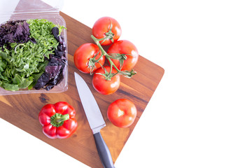 Preparing a healthy fresh leafy green salad