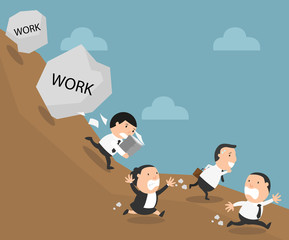 businessman having to do too much works