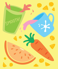 healthy food doodle
