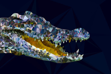 Naklejka premium Low poly gemotric of crocodile head