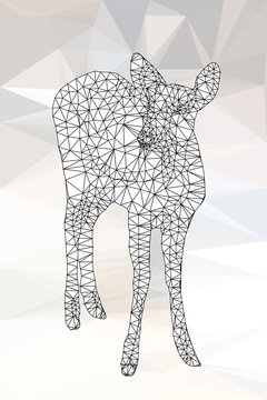 line geometric of deer
