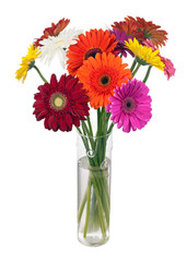 Bouquet from multi colored gerbera flowers.