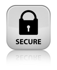 Secure (padlock icon) white square button