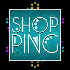 Shopping Text Black Colorful Neon 