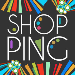 Shopping Text Dark Colorful Elements 